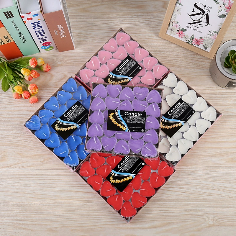 Романтическое предложение Исповедь День рождения 520 Украшения Любовь Бездымная Свеча в форме сердца Креативная ароматерапия Чайный воск