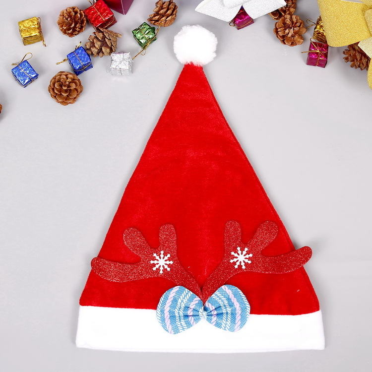 Sombrero de corbata roja de terciopelo dorado-estilo infantil (el color del arco es un patrón aleatorio)