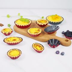 Home-style floral non-stick tart molds, Portuguese tart molds chrysanthemum cups fruit pie plates cake molds