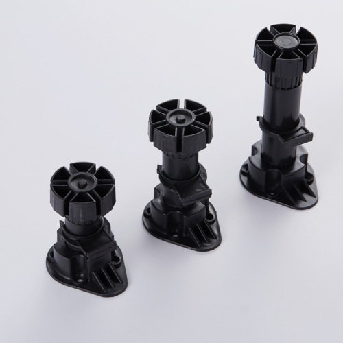 Furniture cabinet feet cabinet sofa tables and chairs PVC plastic adjusting feet black adjustable cabinet feet wholesale