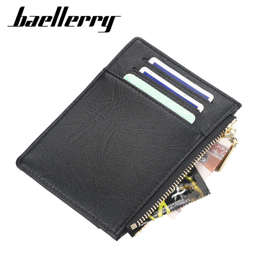 baellerry new men's card holder Korean version multi-card slot driver's license card holder thin zipper bank card holder for men
