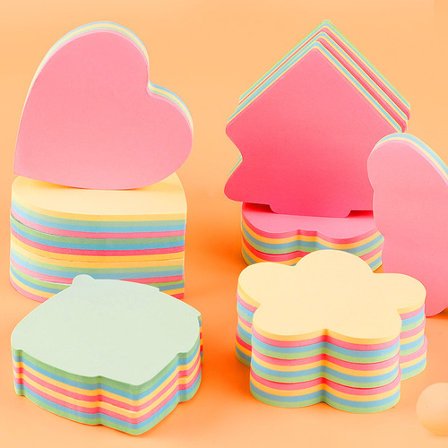 Chuangyi cartoon special-shaped color sticky notes n times pasted stacked color notes instant note pad notice stickers wholesale