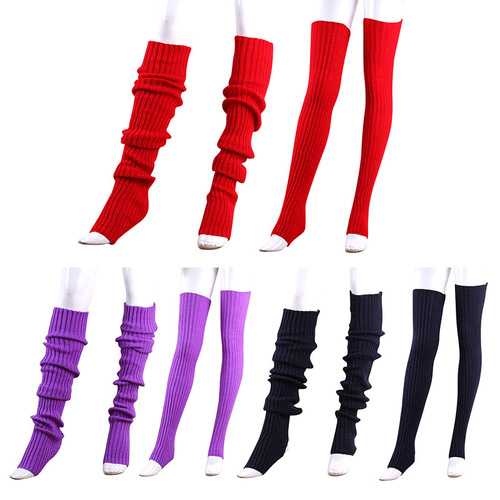 Cross-border extended 80cm wool socks set pile socks women's knitted leg warmers yoga warm foot covers autumn and winter leg warmers