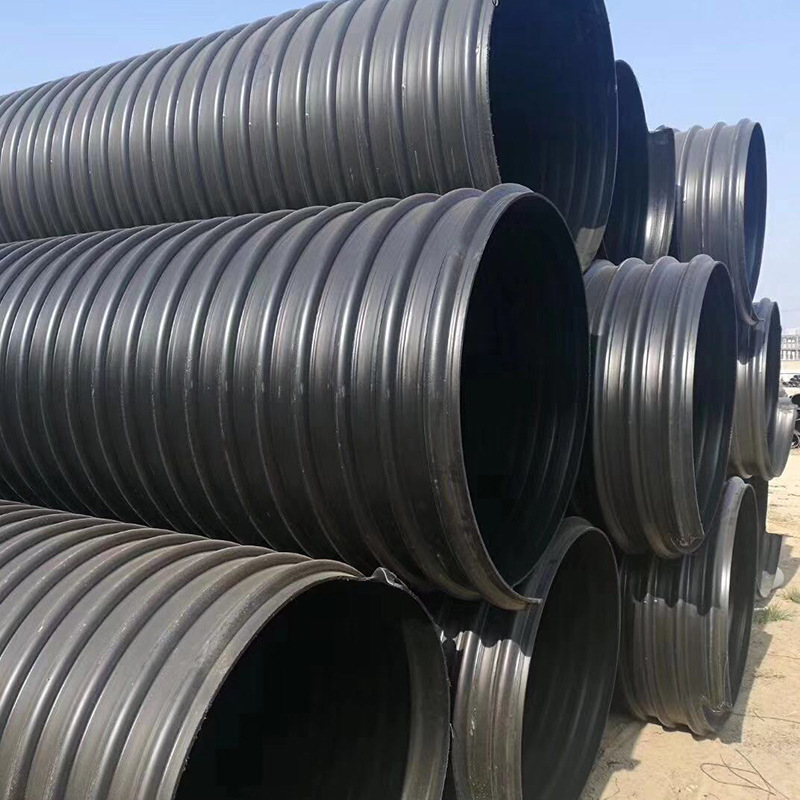 hdpe钢带增强螺旋波纹管 排污管大口径井筒管 HDPE中空壁缠绕管