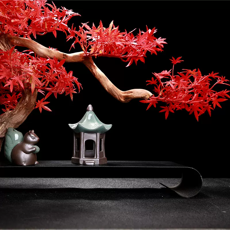 桌面禅意迷你小摆件陶瓷创意茶宠哥窑小和尚微景观花盆装饰品花宠