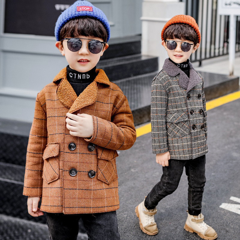 Baby clothing for kids with fleece coat for kids with tweed coat_voghion.com