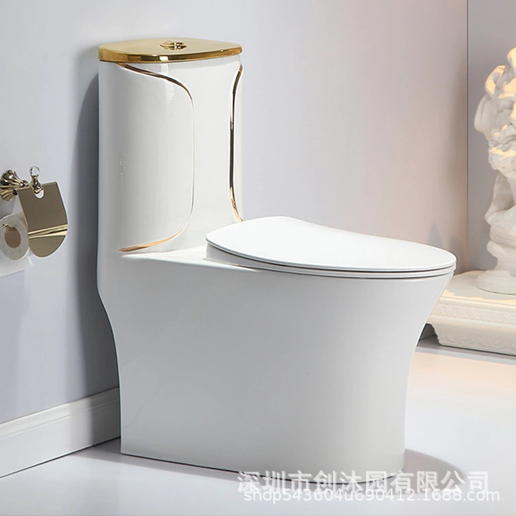 Exportación profesional a Vietnam Sudeste de Asia 300mm color oro inodoro ultra-plana inodoro de cerámica