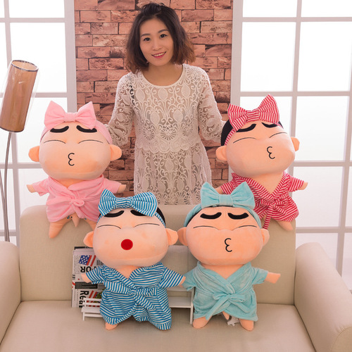 Factory direct sales cute cartoon plush toy pajamas crayon shin-chan pillow doll birthday gift