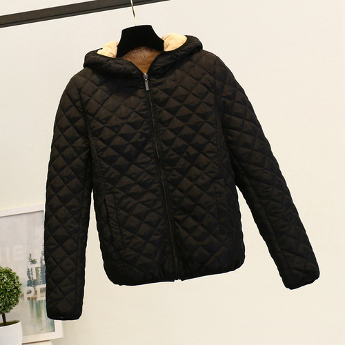 Bestselling 2025 Autumn/Winter Korean Style Hooded Quilted Thicken Cashmere Cotton Coat for Women, Warm Outerwear