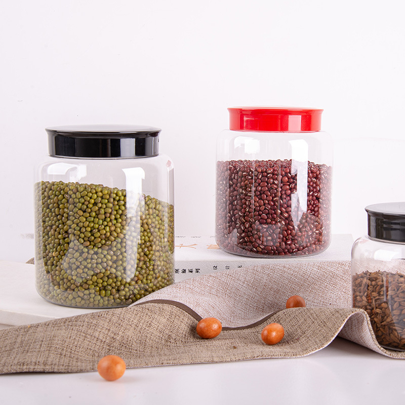 小青柑瓶干果罐广口瓶储物罐PET瓶提手塑料罐食品包装瓶
