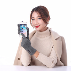 不倒絨女四扣女士觸屏手套秋冬加絨保暖手套學生騎車時尚觸屏手套