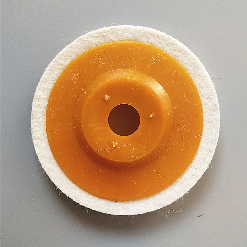 4寸角向羊毛轮毛毡抛光轮角磨机用镜面抛光100*8*16mm加硬羊毛轮
