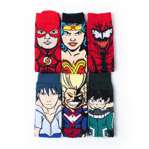 Manufacturer sports men's cotton unisex women's straight anime socks wholesale cross-border trendy socks foreign trade mid-tube movie hero socks