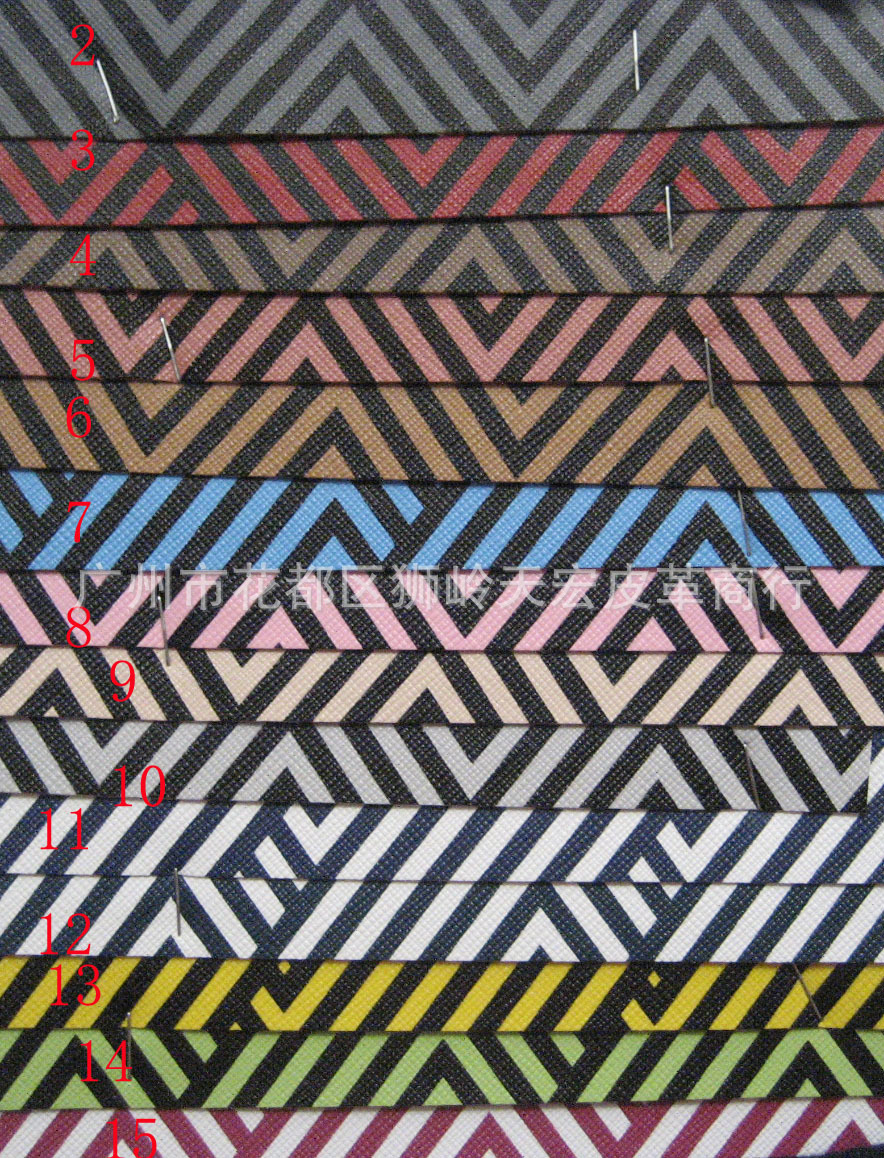 印花几何风PVC皮革装璜皮革沙发鞋材手袋人造革鸭舌帽皮家具沙发