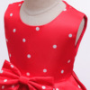 Brand red evening dress for princess, skirt, long-sleeve, set, Amazon, children's clothing