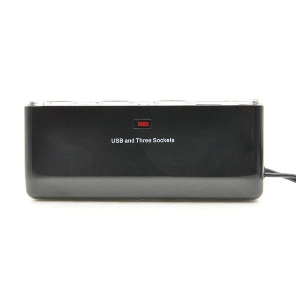 Black cars one -to -three cigarette lighter socket 12V with USB one…