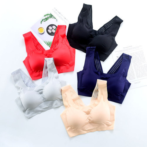 Women's Seamless Underwire-Free Sports Bra with Push-Up Backless Top for Large Cupsize, Thick-breasted, Fat Women, Thin Model, Shockproof, Sleep Bra