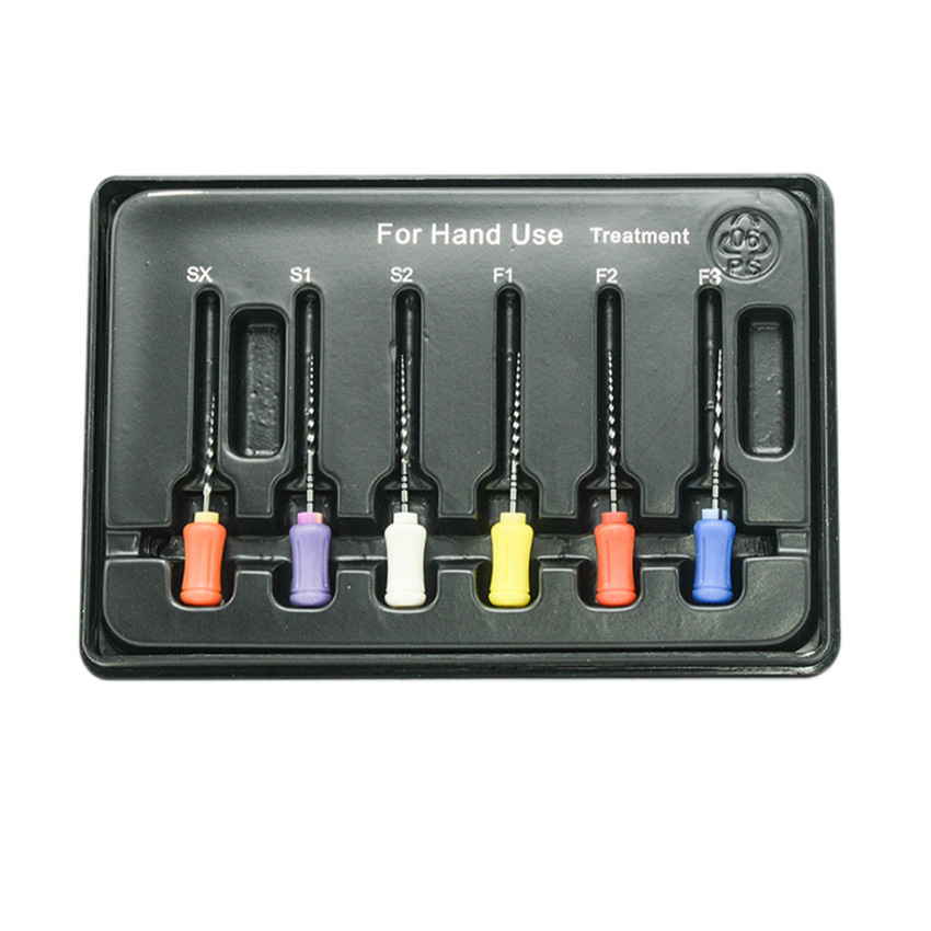 Lima de preparación de tubo de raíz manual de titanio y níquel Dental, lima de mano cónica grande, archivo de dragado, material dental, accesorios médicos
