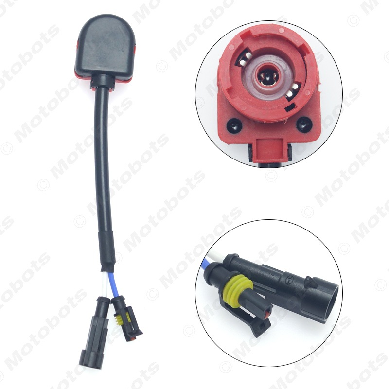 HID汽车氙气大灯AMP转D2S双触点转换线D2/D2R/D4转安定器弯角母插