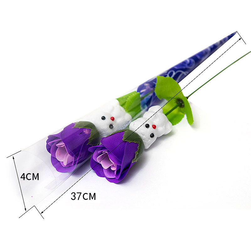 Solo oso jabón flor Día de San Valentín chino tres u ocho Festival Clavel empuje regalo jabón flor simulación flor eterna