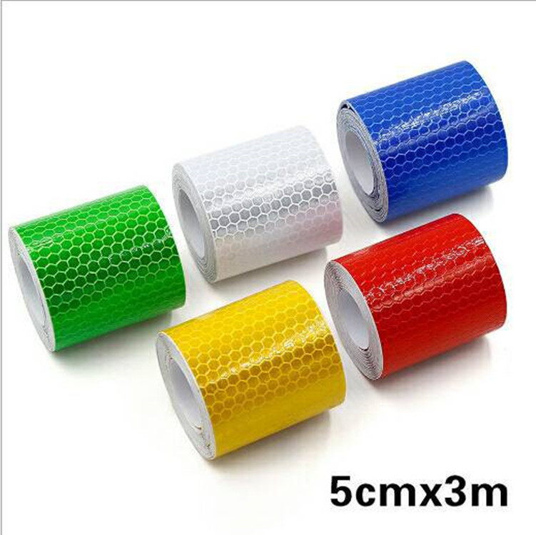 5cm * 3 M Comercio exterior popular blanco adhesivo cristal celosía película reflectante cinta de advertencia