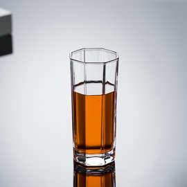 威士忌酒杯洋酒杯欧式玻璃创意八角杯耐热家用6只套装啤酒杯