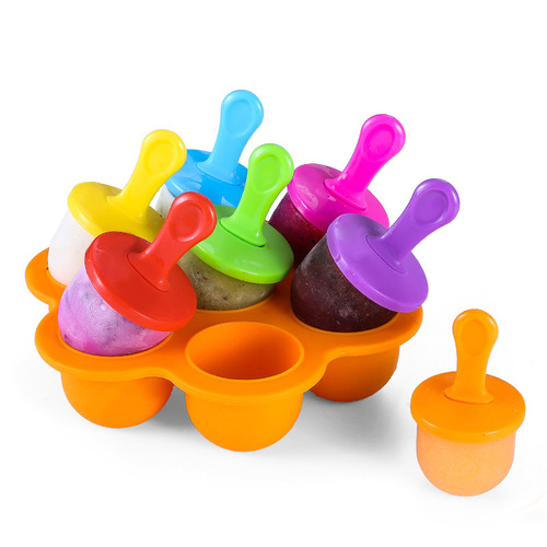 7-hole silicone popsicle mold silicone feeding tray DIY homemade ice cream mold popsicle mold ice cube tray ice tray