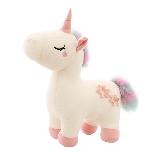 Dream Unicorn Pony Multi-functional Lounge Pillow with Elastic Fabric Full of Girl's Heart Plush Toy Birthday Gift for Kids