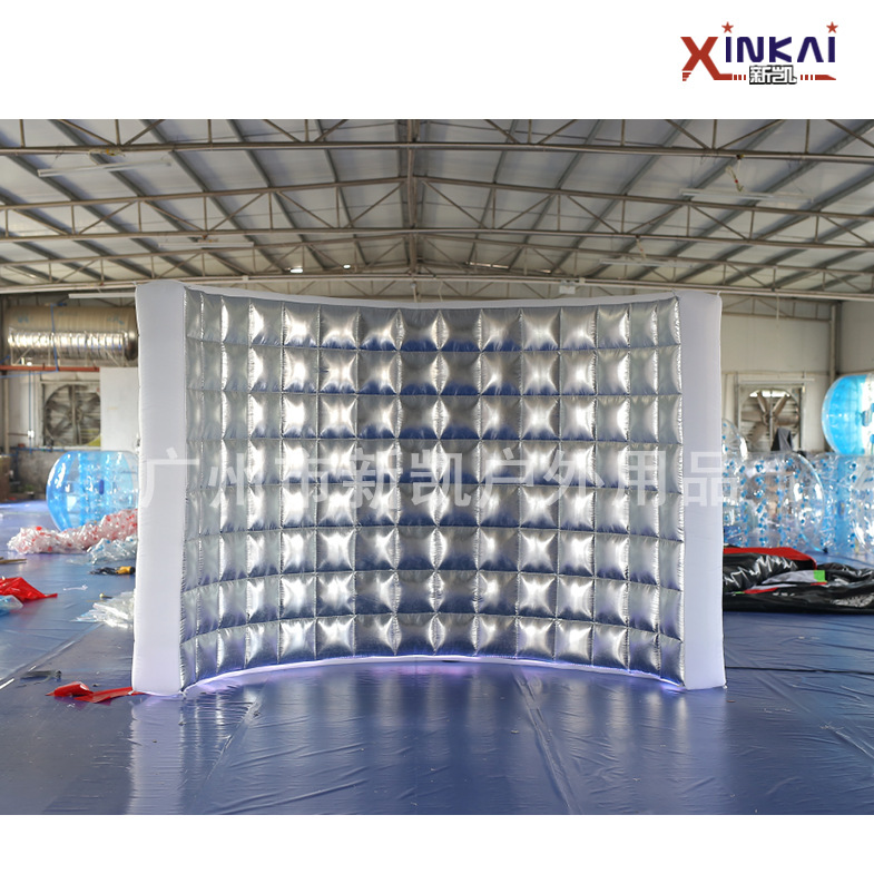 充气LED可调灯光背景弯墙 宴会婚礼派对拍照背景充气弯墙