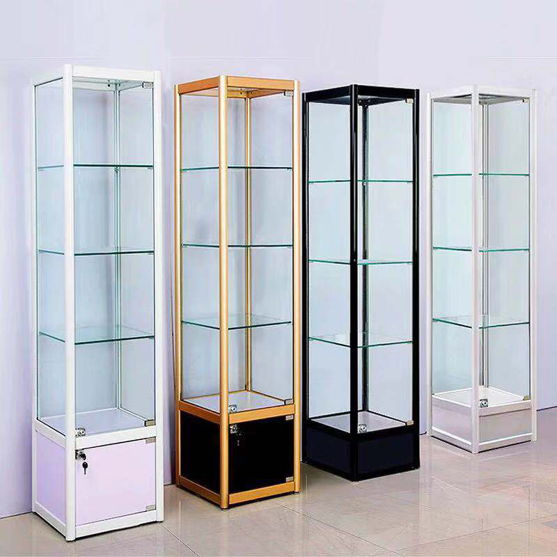 厂家直销玻璃化妆品展示柜 饰品玻璃柜 手表玻璃柜台盲盒展柜