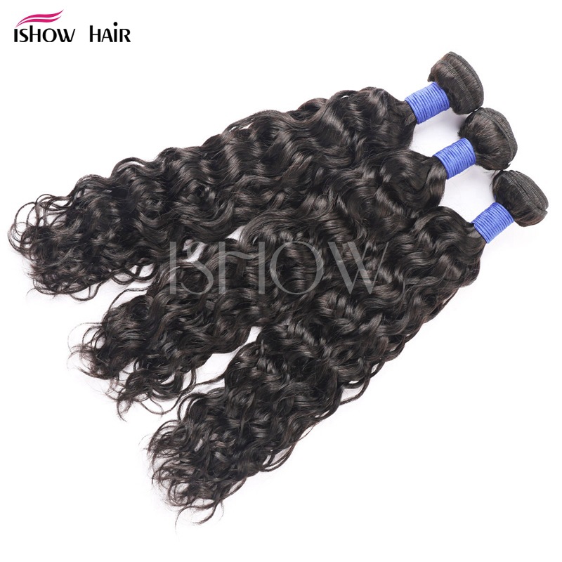 European and American Cross-Border Human Wig Water Wave Human Hair Curtain Smooth Hair Natural Color Human Hair Hair Bundle