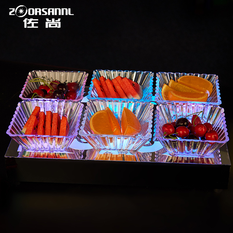 Plato para aperitivos de bar KTV, plato para frutas, plato para postres, plato para frutos secos, plato creativo luminoso para aperitivos, bandeja para frutas y verduras