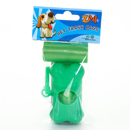 Pet Waste Bags Bone Shaped 2 Rolls Solid Color Pack Dog Poop Bags Pet Litter Bags