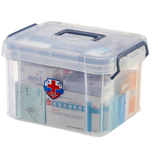 Xingyou plastic portable medicine box dust-proof household medical supplies first aid medicine box children's medicine size storage box
