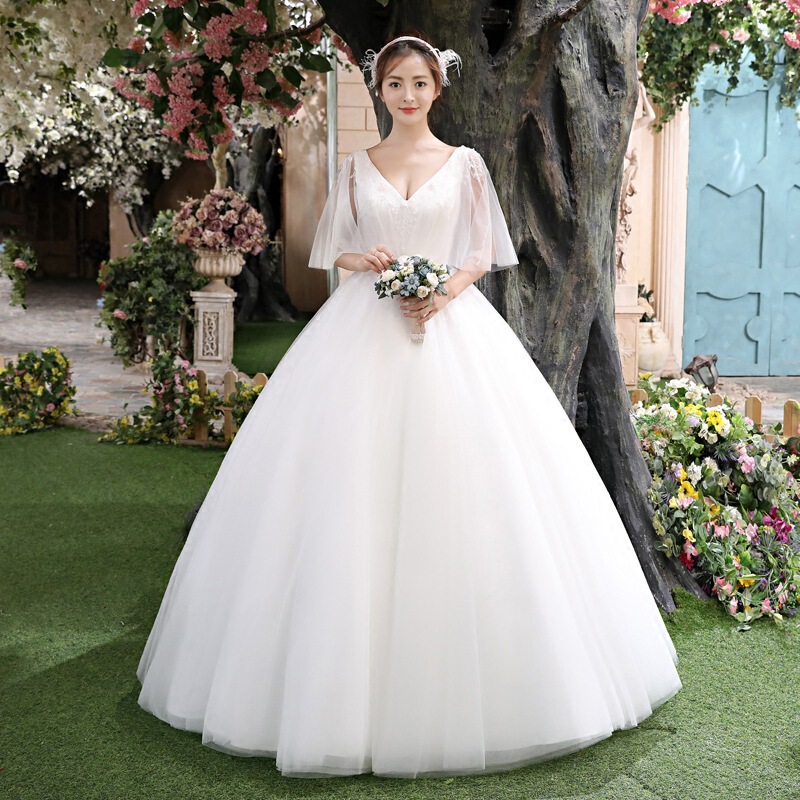 Manufacturer of Wedding Dresses 2026 New Style Bride Wedding V-Neck Korean Princess Dreamy and Beautiful Slimming High-Waisted Maternity Dress