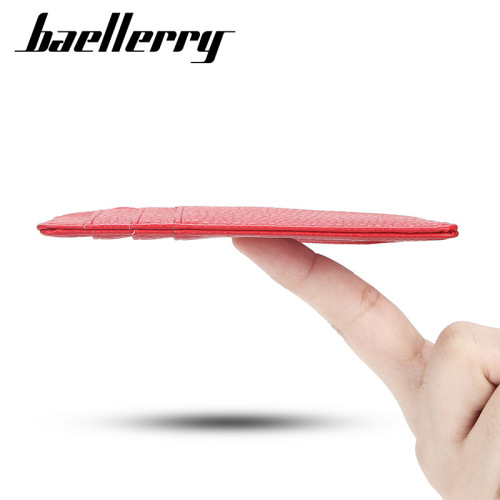 baellerry new multi-functional ultra-thin zipper short driver's license bank card holder for men and women wholesale