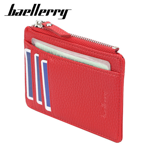 baellerry new multi-functional ultra-thin zipper short driver's license bank card holder for men and women wholesale