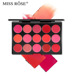 MISS ROSE makeup velvet matte matte 15-color moisturizing lipstick lip gloss tray waterproof lipstick tray