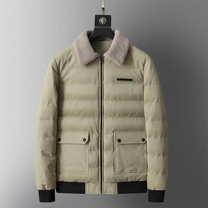 Мужской демисезонный модный утеплённый пуховик для отдыха, корейский стиль