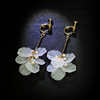 Brand earrings, fashionable long white ear clips, no pierced ears, Japanese and Korean, city style