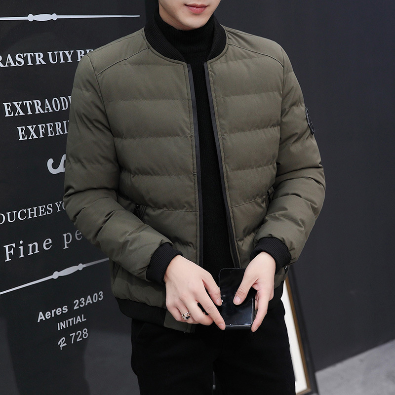 Abrigo acolchado de algodón de invierno transfronterizo hombres y adolescentes coreano casual collar de pie Abrigo acolchado de algodón cálido engrosado abrigo de algodón acolchado fabricante
