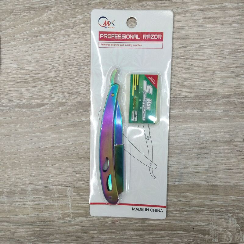 Color Titanium Professional Grade Razor Barber Razor Holder Old-fashioned Razor Shaving Cutter Scraper Hairdressing Eyebrow