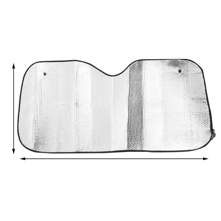 Verano venta caliente para automóviles sombrilla plateada de doble cara de aluminio burbuja solar automóvil 140 * 70 sombrilla solar