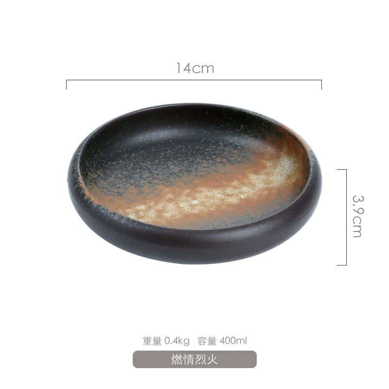 Ceramic circular deep plate, Japanese and Korean snacks, plates Japanese -style cooking tableware Sushi soup plate washing