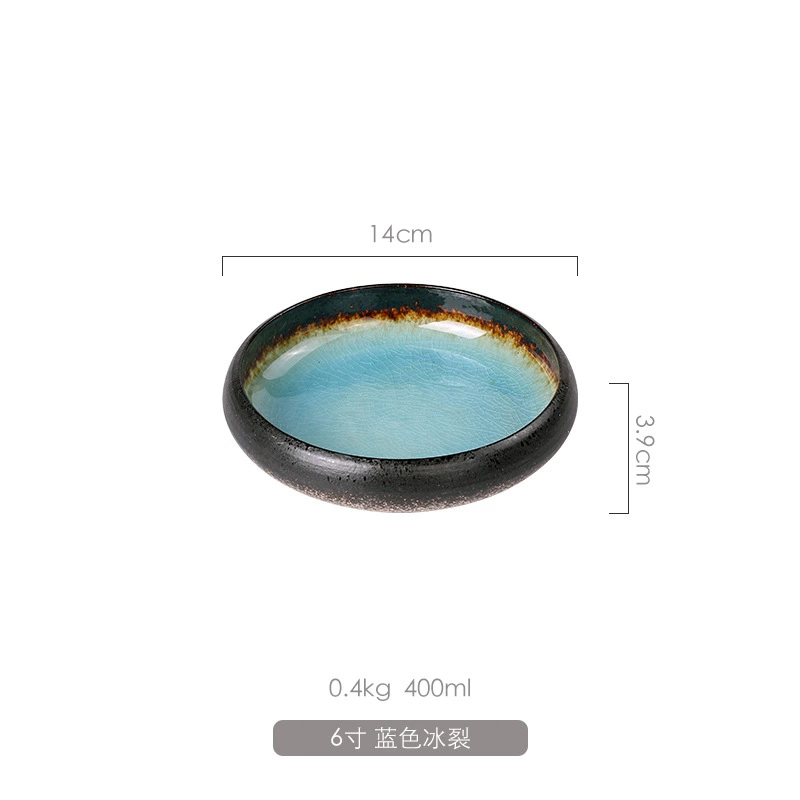 Ceramic circular deep plate, Japanese and Korean snacks, plates Japanese -style cooking tableware Sushi soup plate washing