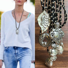 手工珠链佛系文艺范本年鼠年双鱼钱袋防复古藏银吊坠项链女毛衣链