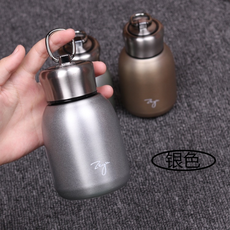 Portátil al aire libre negro 304 Acero inoxidable pequeña grasa Ding regalo taza mini moda portátil Gran taza de vientre taza de bolsillo