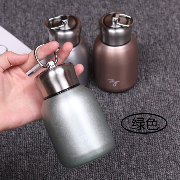 Portátil al aire libre negro 304 Acero inoxidable pequeña grasa Ding regalo taza mini moda portátil Gran taza de vientre taza de bolsillo