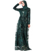 7000 cross -border sequins embroidered temperament Southeast Asia Middle East Dubai double -layer dress women's clothing