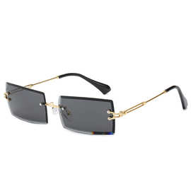 2019新款太阳镜S31274 新款无框切边方形太阳镜 时尚小眼镜墨镜PC